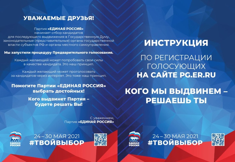Организация предварительного голосования по выбору кандидатов от партии «Единая Россия» в Государственную Думу